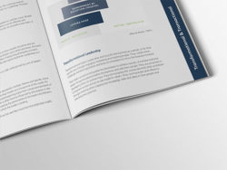 Image shows a close up of the inner pages of the workbook for Training Central's Advanced Leadership training materials.