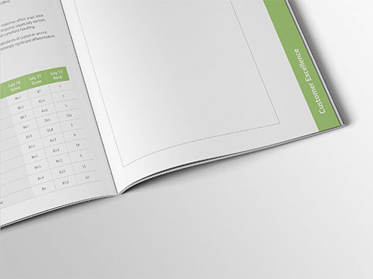 Image shows a close up of an inner page of the workbook for Training Central's customer service training course content.