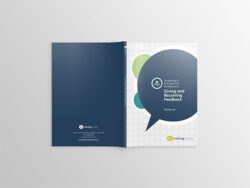 Image shows the cover of the workbook for Training Central's Giving and Receiving Feedback training materials.