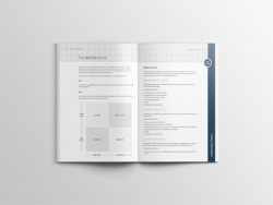 Image shows an inner page, double spread of the workbook for Training Central's Introduction to Leadership training materials.