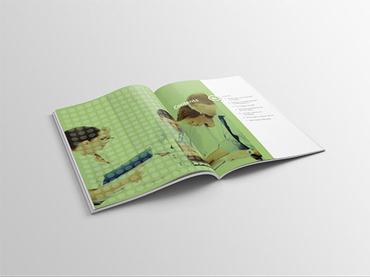 Image shows an internal double spread of the workbook for Training Central's performance management training materials.