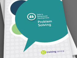 Image shows the cover page of the workbook for Training Central's problem-solving training materials.