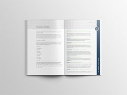 Image shows an inner page, double spread of the workbook for Training Central's Self-awareness training materials.
