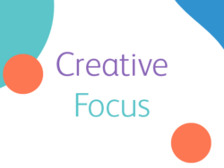 Image shows text spelling out the name of the training game ‘Creative Focus’