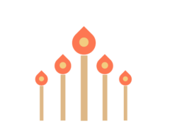 Image shows illustration of matches that are lit, depicting the Last March Logical Thinking Game