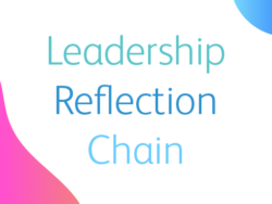 Image shows illustrated words spelling out ‘Leadership Reflection Chain’.