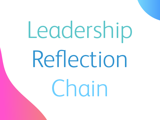 Image shows illustrated words spelling out ‘Leadership Reflection Chain’.
