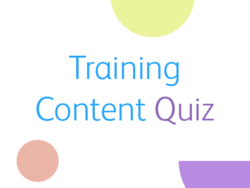 Image shows the text logo for the Training Content Quiz, a training energiser by Training Central