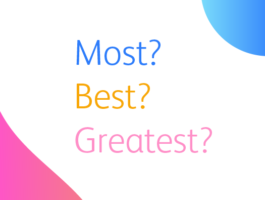 Image shows the text logo for Training Central’s Most, Best, Greatest? training icebreaker